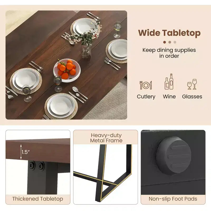 Costway 4 Pieces Dining Table Set Kitchen Table with 2 Armchairs & 1 Bench for 4 Coffee/Black