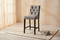 WestinTrends 24 Linen Fabric Tufted Counter Stool, Gray