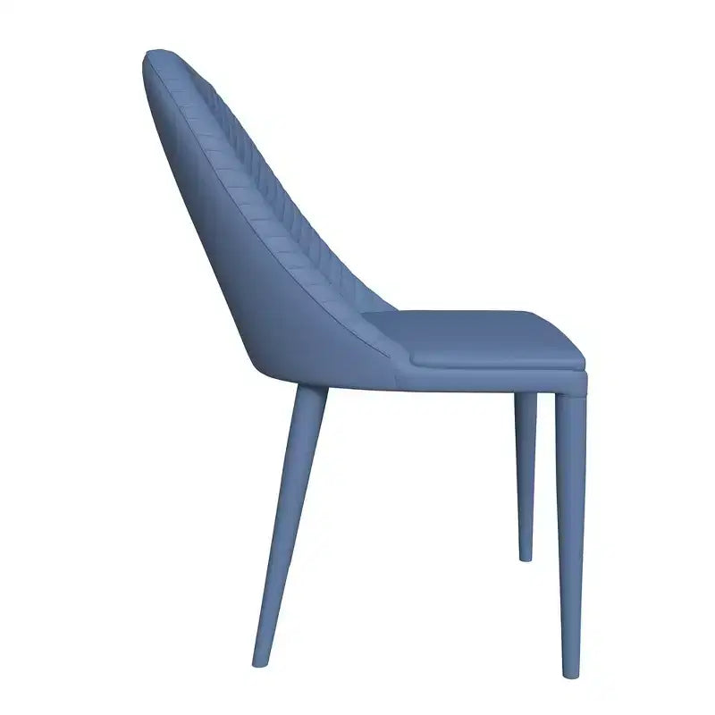 LeisureMod Seville Modern Dining Chair  Armless Upholstered Leather with Metal Legs, Contemporary Kitchen & Dining Room Accent Chair