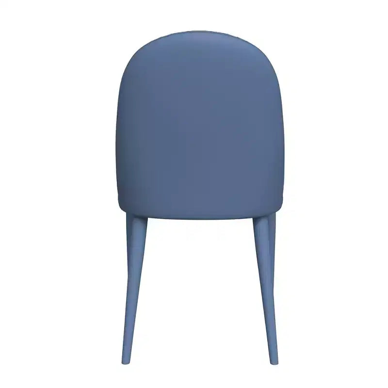 LeisureMod Seville Modern Dining Chair  Armless Upholstered Leather with Metal Legs, Contemporary Kitchen & Dining Room Accent Chair