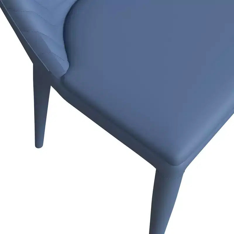 LeisureMod Seville Modern Dining Chair  Armless Upholstered Leather with Metal Legs, Contemporary Kitchen & Dining Room Accent Chair