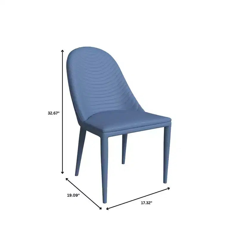 LeisureMod Seville Modern Dining Chair  Armless Upholstered Leather with Metal Legs, Contemporary Kitchen & Dining Room Accent Chair
