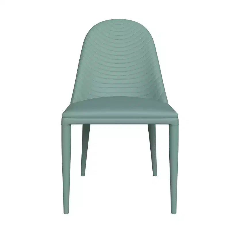 LeisureMod Seville Modern Dining Chair  Armless Upholstered Leather with Metal Legs, Contemporary Kitchen & Dining Room Accent Chair