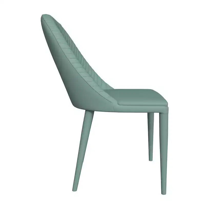 LeisureMod Seville Modern Dining Chair  Armless Upholstered Leather with Metal Legs, Contemporary Kitchen & Dining Room Accent Chair