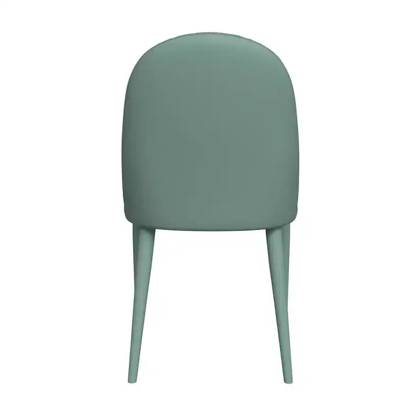 LeisureMod Seville Modern Dining Chair  Armless Upholstered Leather with Metal Legs, Contemporary Kitchen & Dining Room Accent Chair