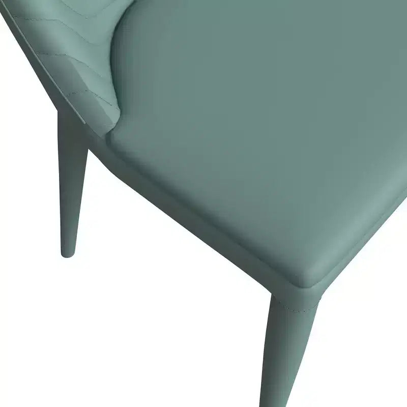 LeisureMod Seville Modern Dining Chair  Armless Upholstered Leather with Metal Legs, Contemporary Kitchen & Dining Room Accent Chair