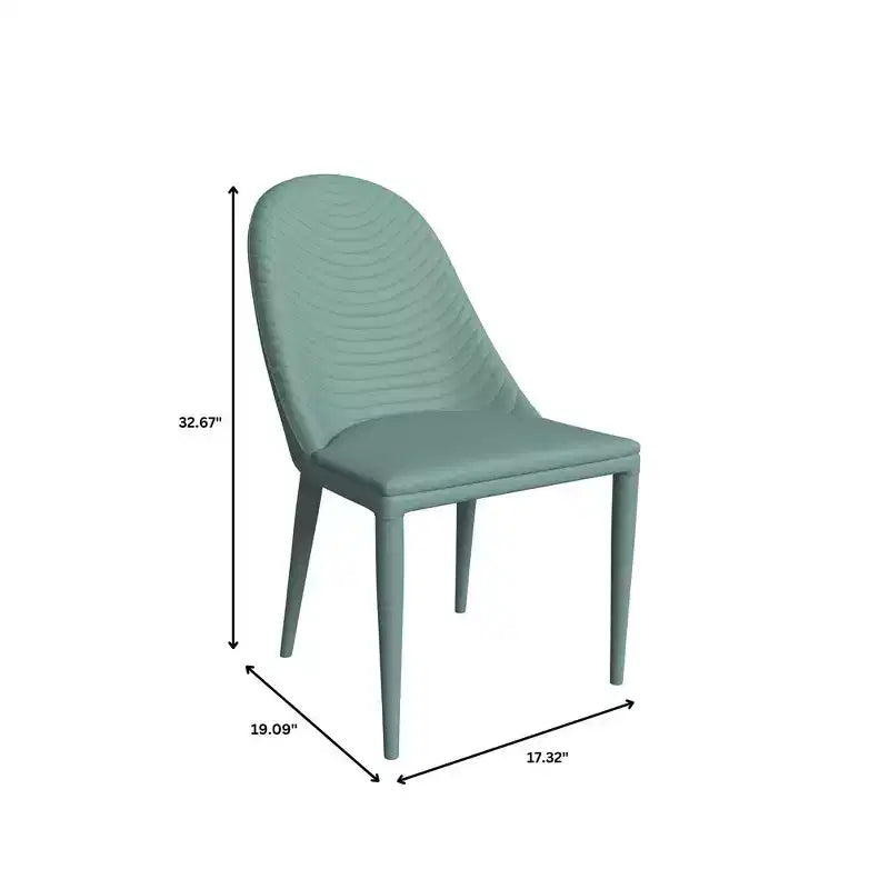 LeisureMod Seville Modern Dining Chair  Armless Upholstered Leather with Metal Legs, Contemporary Kitchen & Dining Room Accent Chair