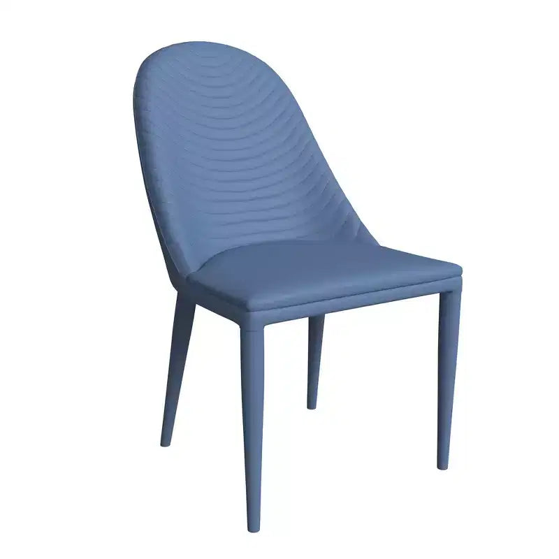 LeisureMod Seville Modern Dining Chair  Armless Upholstered Leather with Metal Legs, Contemporary Kitchen & Dining Room Accent Chair