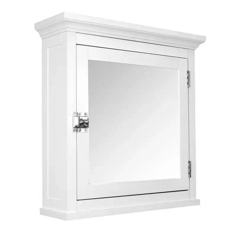 Teamson Home Madison Removable Wooden Medicine Cabinet with Mirrored Door, White