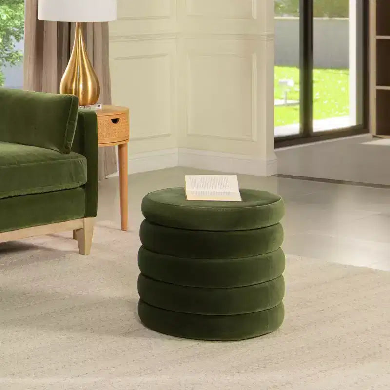 Jennifer Taylor Home Fuji 19 inch Oversized Round Storage Ottoman