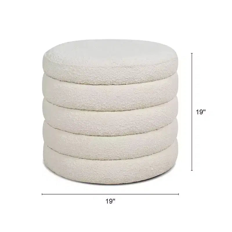 Jennifer Taylor Home Fuji 19 inch Oversized Round Storage Ottoman