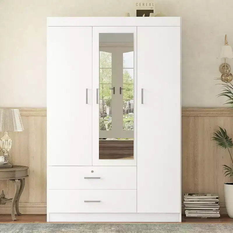 3-Door Wardrobe with Shelves and 2 Drawers, Clothing Armoire 4A - ModernLuxe