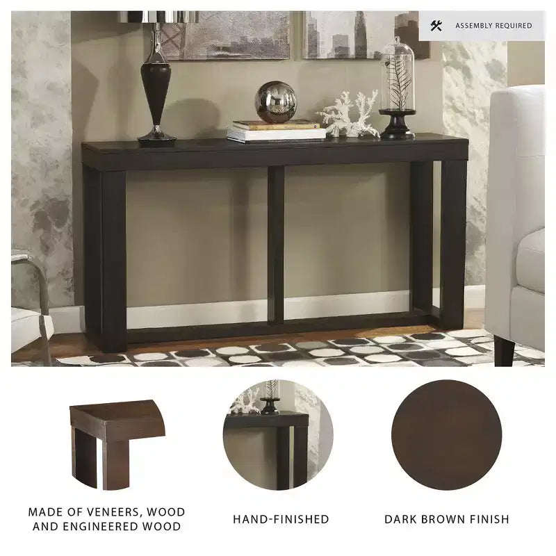 Signature Design by Ashley Contemporary Watson Sofa/Console Table Dark Brown