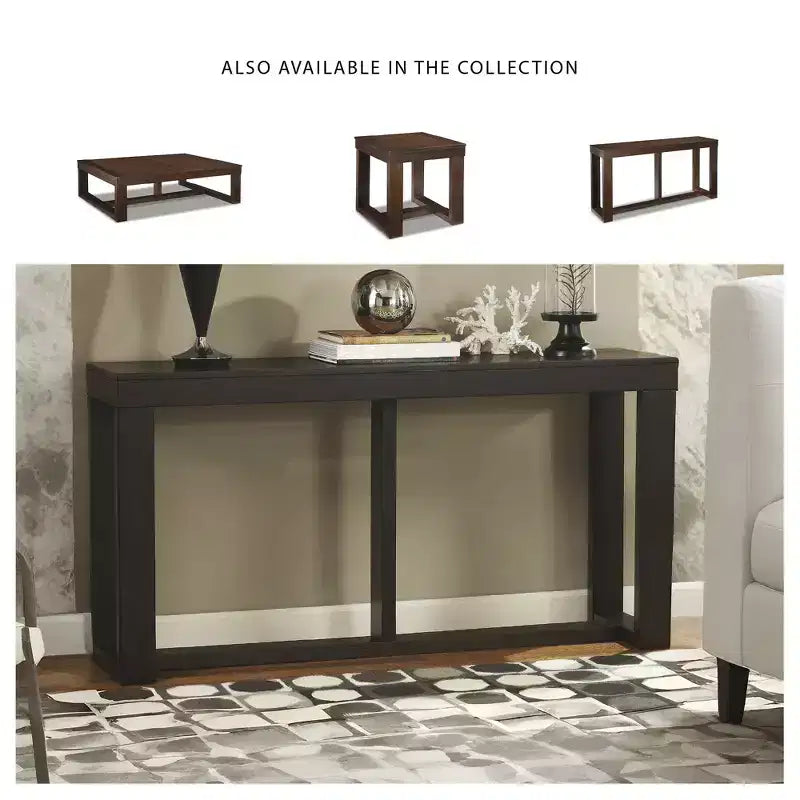 Signature Design by Ashley Contemporary Watson Sofa/Console Table Dark Brown
