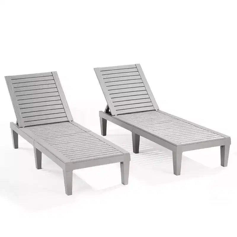 Nestl Waterproof Chaise Lounge Chair, Adjustable Lightweight Black Outdoor Patio Chairs