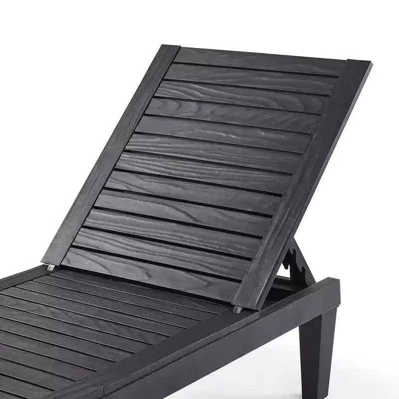 Nestl Waterproof Chaise Lounge Chair, Adjustable Lightweight Black Outdoor Patio Chairs
