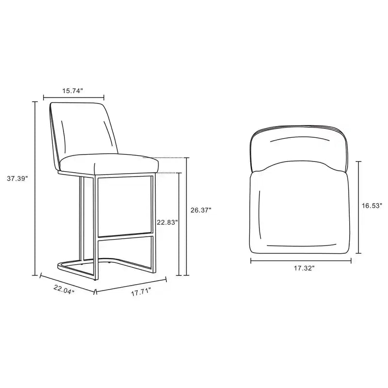 Manhattan Comfort Serena Leatherette Upholstered Metal Counter Height Barstool