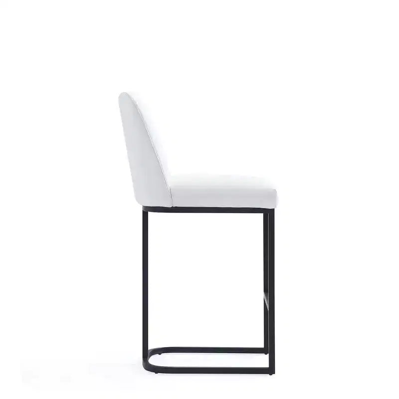 Manhattan Comfort Serena Leatherette Upholstered Metal Counter Height Barstool