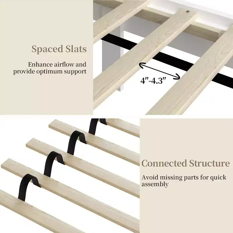 Yaheetech Farmhouse Wooden Bedframe