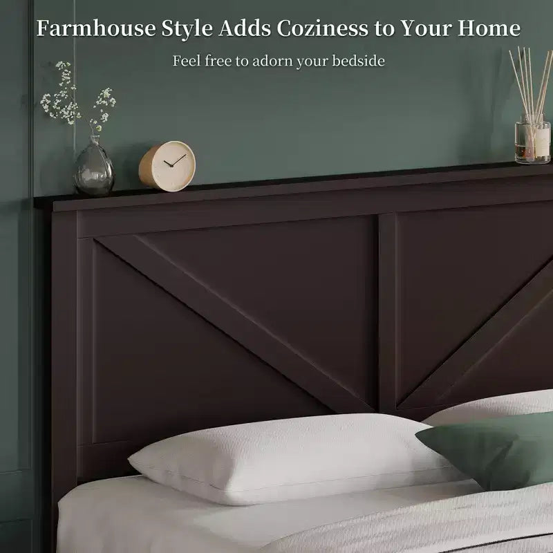Yaheetech Farmhouse Wooden Bedframe