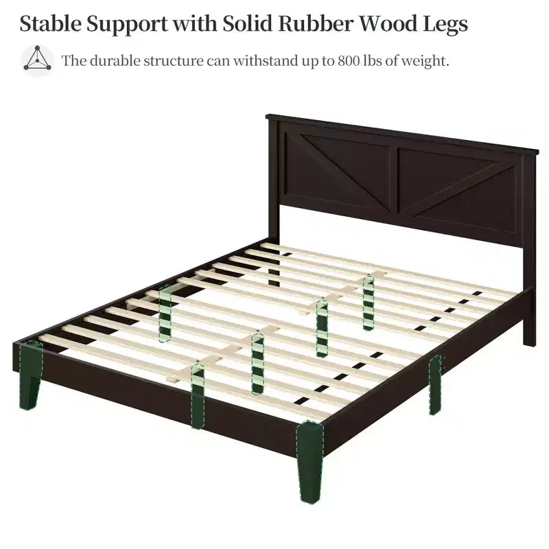 Yaheetech Farmhouse Wooden Bedframe