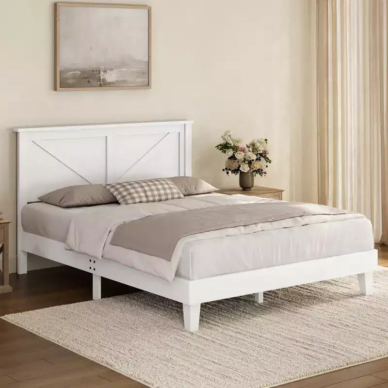 Yaheetech Farmhouse Wooden Bedframe