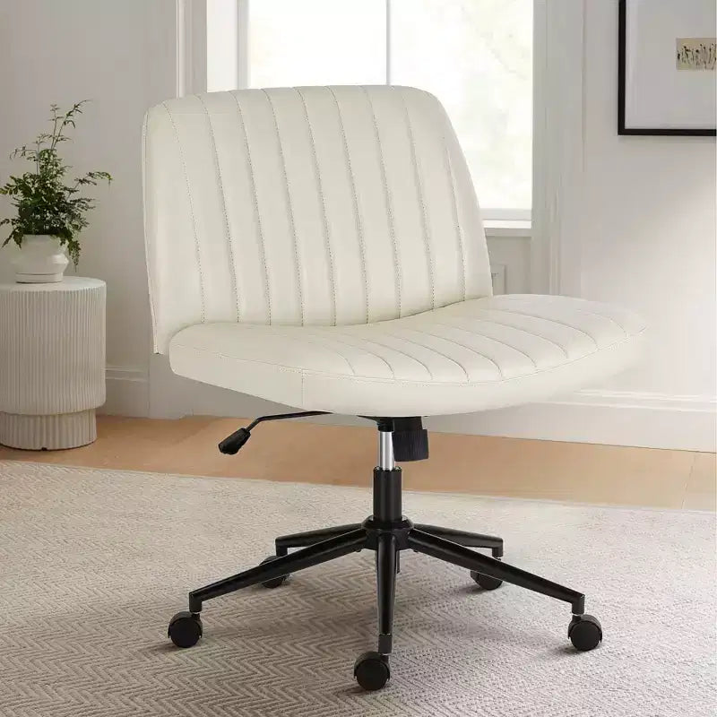 JIONJOY Criss Cross Chair Legged Office Desk Chair with Wheels| Beige