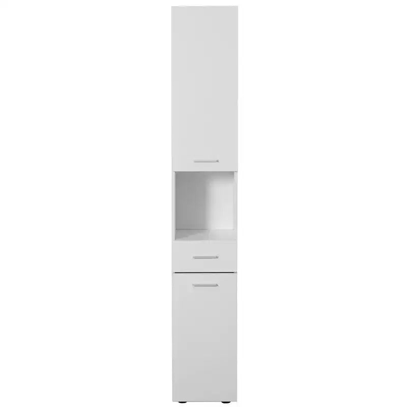 Basicwise 71.5 Corner Shelf Floor Cabinet with 2 Doors, 1 Drawer, Linen Tower Cabinet, Perfect for Bathroom, Living Room, Kitchen or Home Office