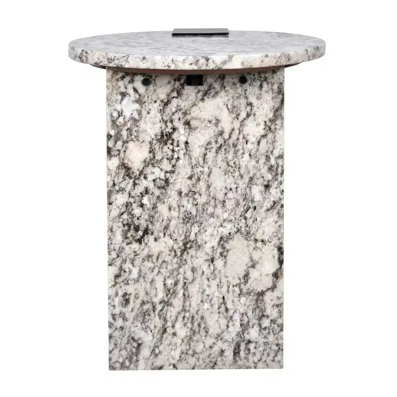 JONATHAN Y Lyra 20.66 Contemporary Natural Marble/Metal Handmade Round End Table