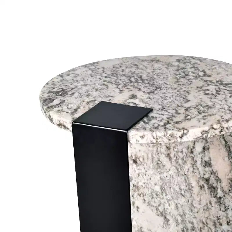 JONATHAN Y Lyra 20.66 Contemporary Natural Marble/Metal Handmade Round End Table