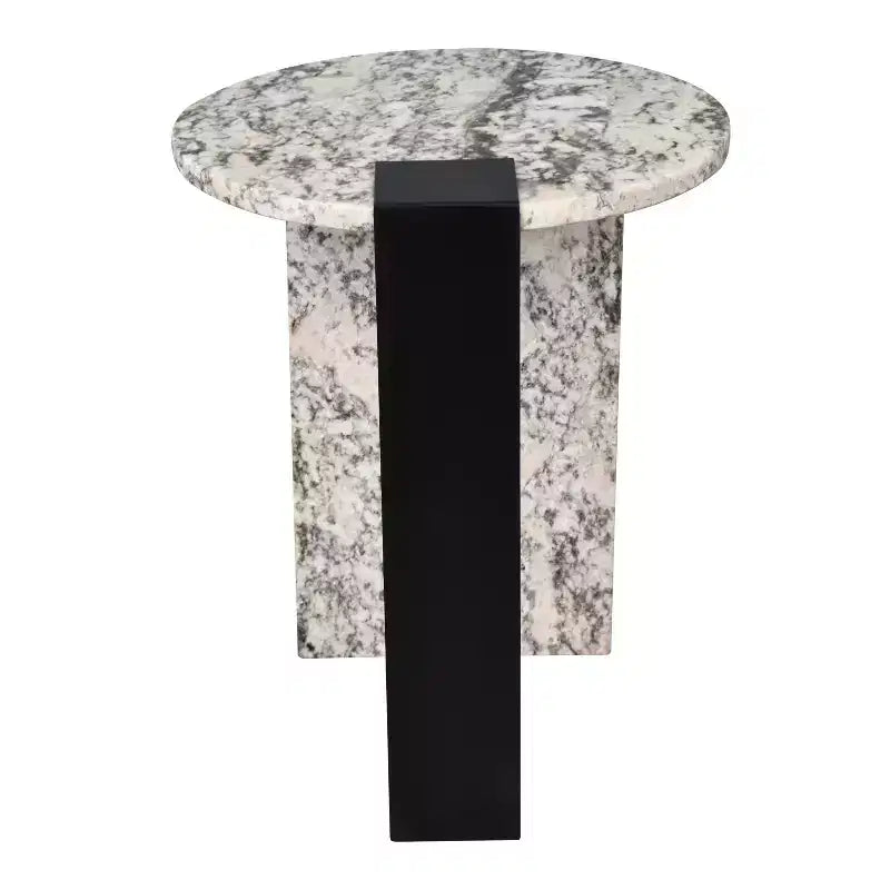 JONATHAN Y Lyra 20.66 Contemporary Natural Marble/Metal Handmade Round End Table