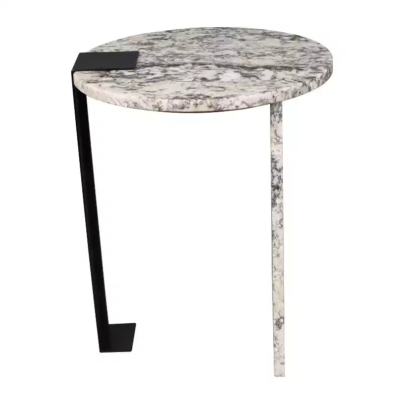 JONATHAN Y Lyra 20.66 Contemporary Natural Marble/Metal Handmade Round End Table