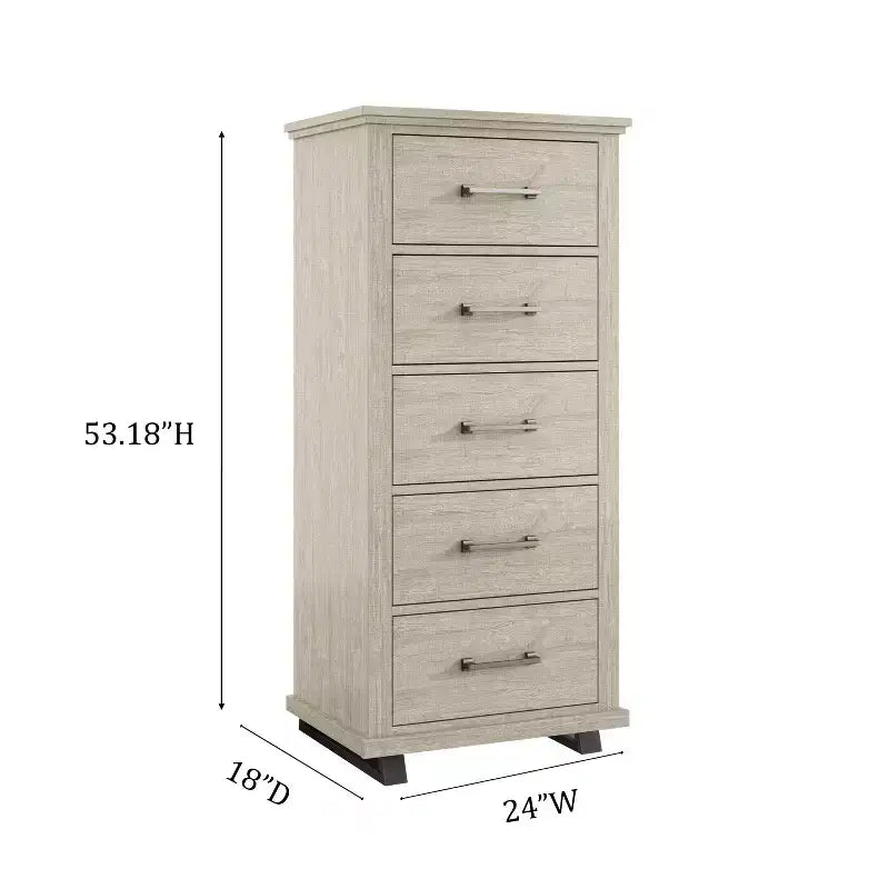 Festivo 2pc Contemporary 5 Drawer Chest and 3 Drawer Nightstand Set