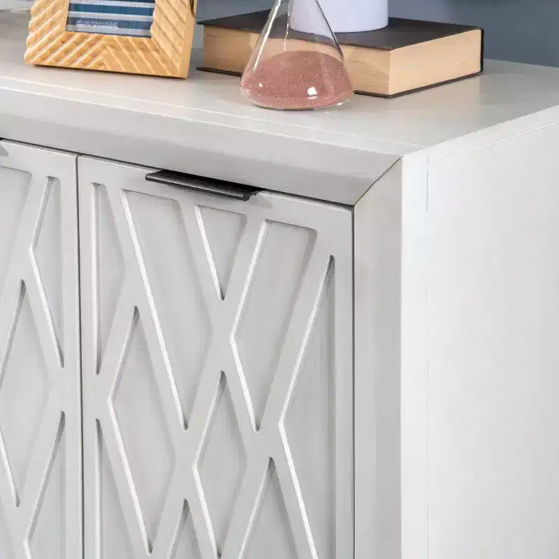 Powell Kilbuck Solid Wood 3 Doors and 2 Adjustable Shelves Accent Cabinet