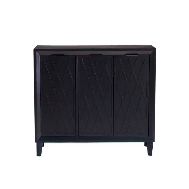Powell Kilbuck Solid Wood 3 Doors and 2 Adjustable Shelves Accent Cabinet
