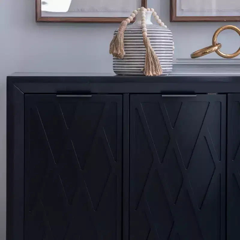 Powell Kilbuck Solid Wood 3 Doors and 2 Adjustable Shelves Accent Cabinet
