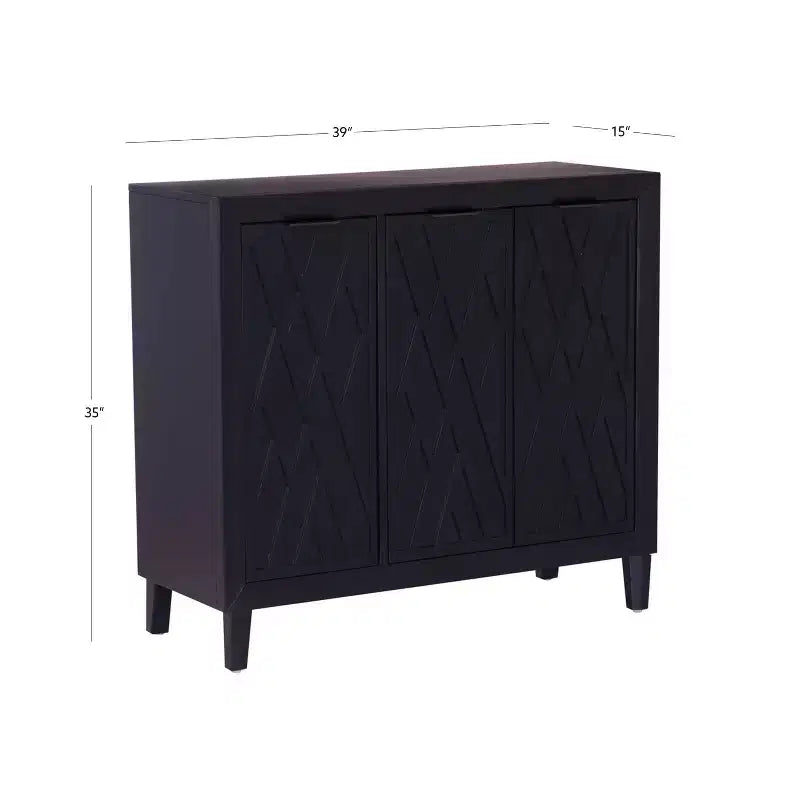 Powell Kilbuck Solid Wood 3 Doors and 2 Adjustable Shelves Accent Cabinet