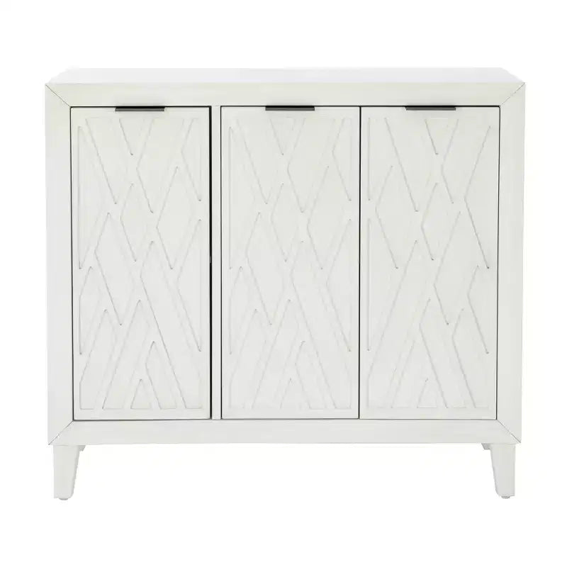 Powell Kilbuck Solid Wood 3 Doors and 2 Adjustable Shelves Accent Cabinet