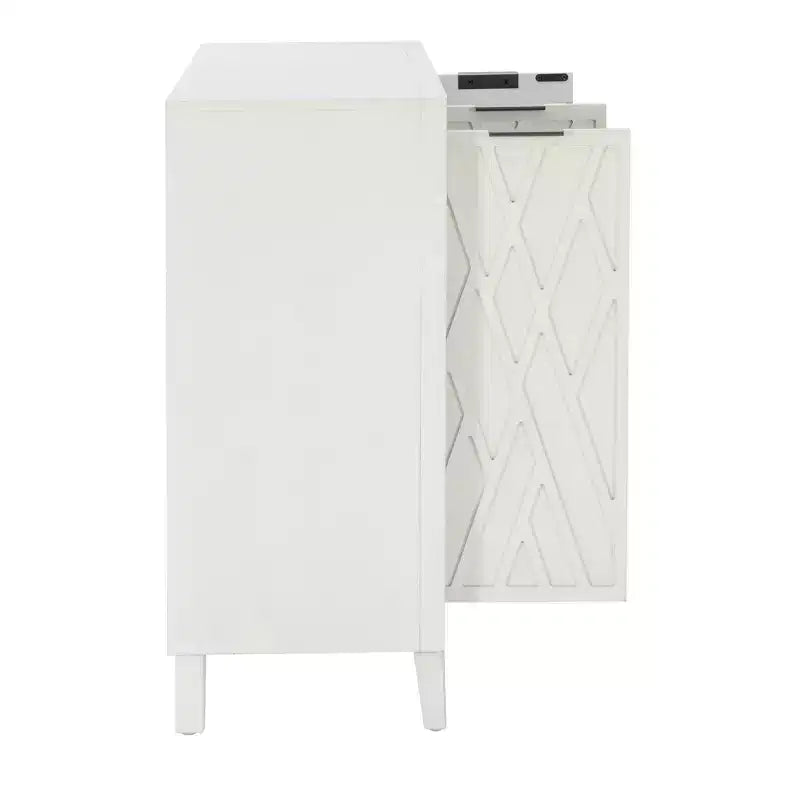 Powell Kilbuck Solid Wood 3 Doors and 2 Adjustable Shelves Accent Cabinet