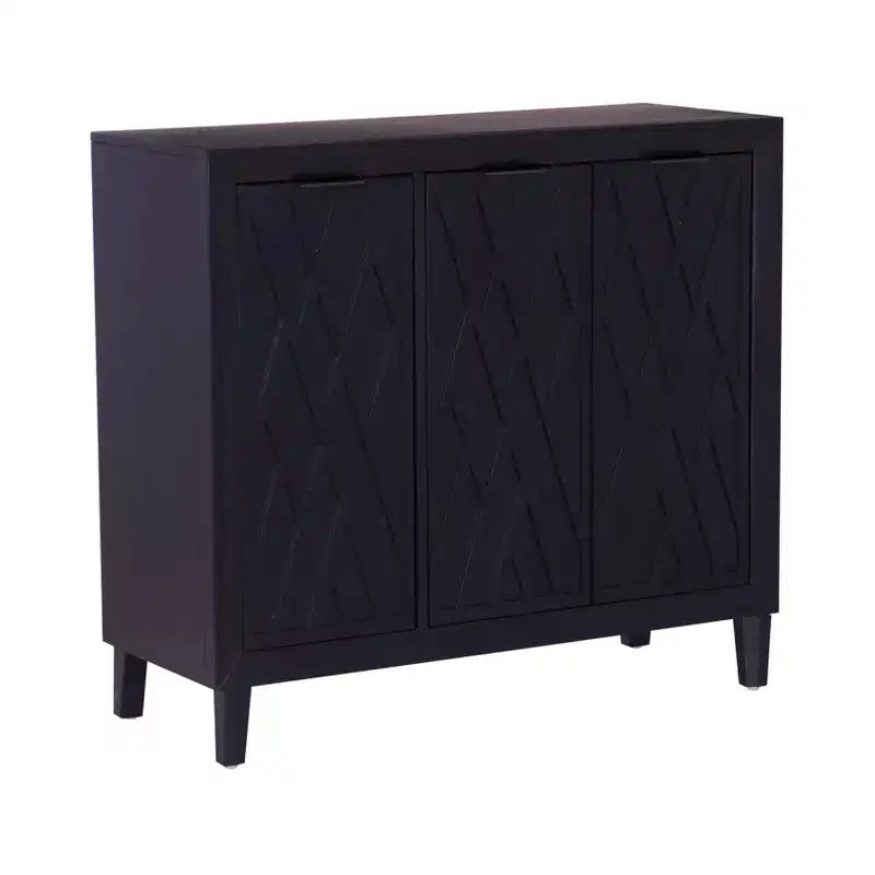 Powell Kilbuck Solid Wood 3 Doors and 2 Adjustable Shelves Accent Cabinet