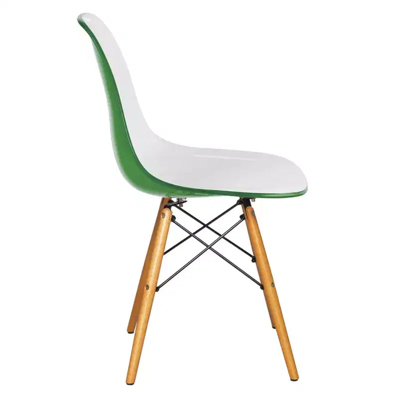 LeisureMod Cresco (Set of 2) Mid-Century Modern Acrylic Dining Chairs with Wooden Dowel Eiffel Legs  Kitchen & Dining Room Chairs