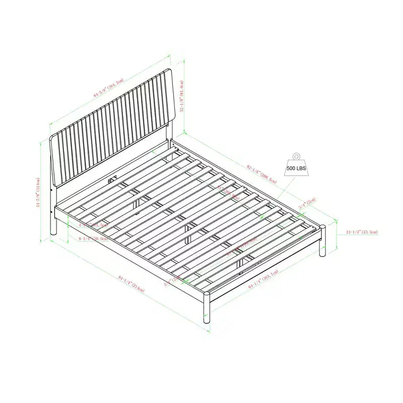 Saracina Home Queen Vertical Slat Headboard Bed