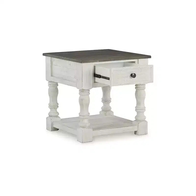 Signature Design by Ashley Casual Havalance End Table White/Gray