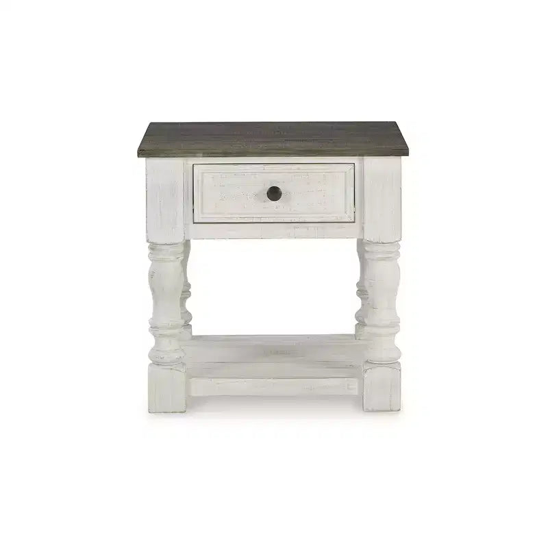 Signature Design by Ashley Casual Havalance End Table White/Gray