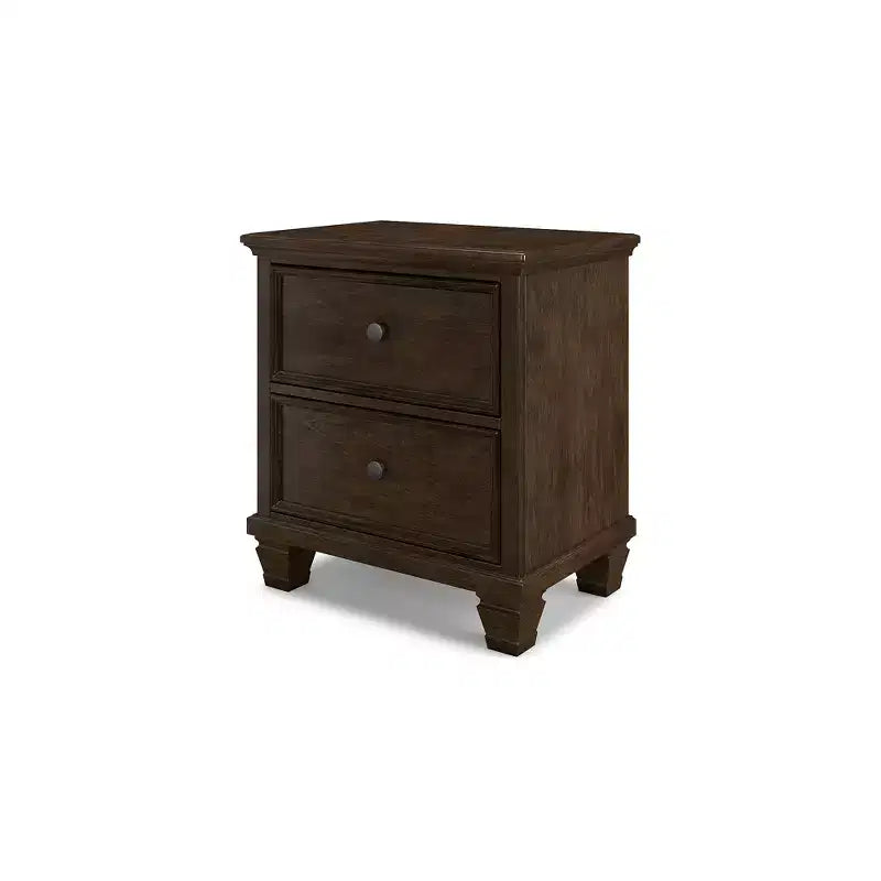 Signature Design by Ashley Danabrin Classic 2 Drawer Nightstand for Bedroom, Dark Brown