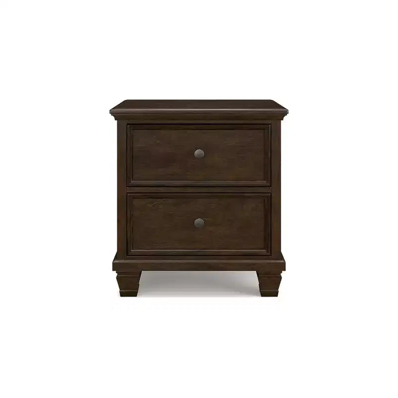 Signature Design by Ashley Danabrin Classic 2 Drawer Nightstand for Bedroom, Dark Brown