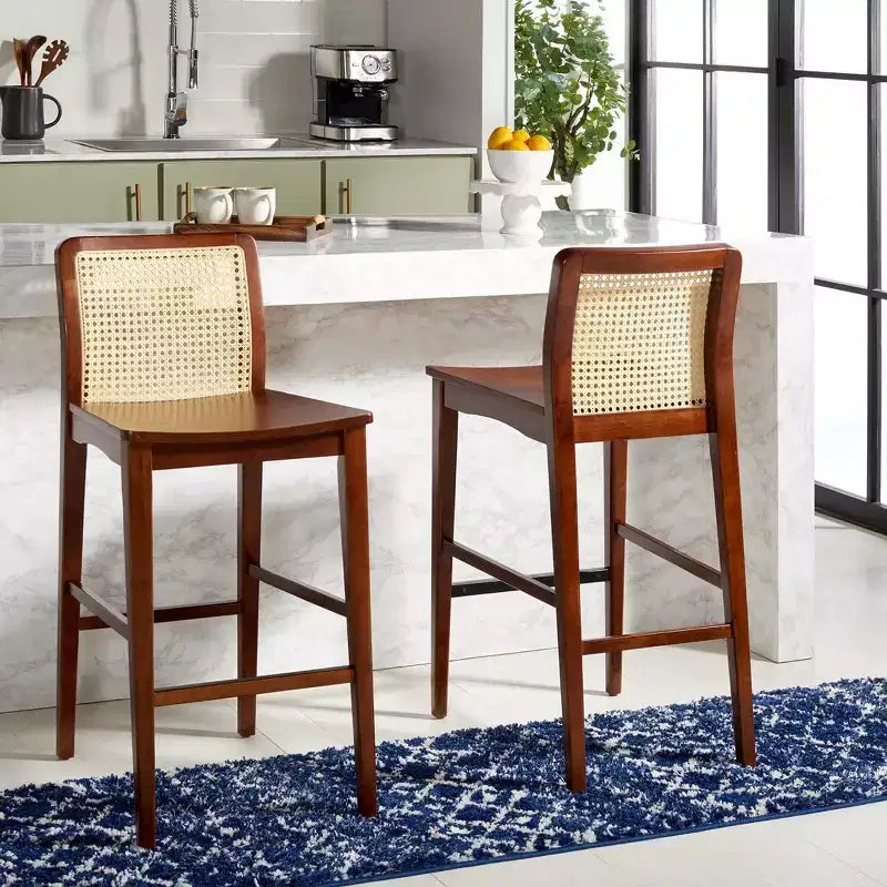 Benicio Rattan Bar Stool (Set Of 2) - BST1507 - Safavieh