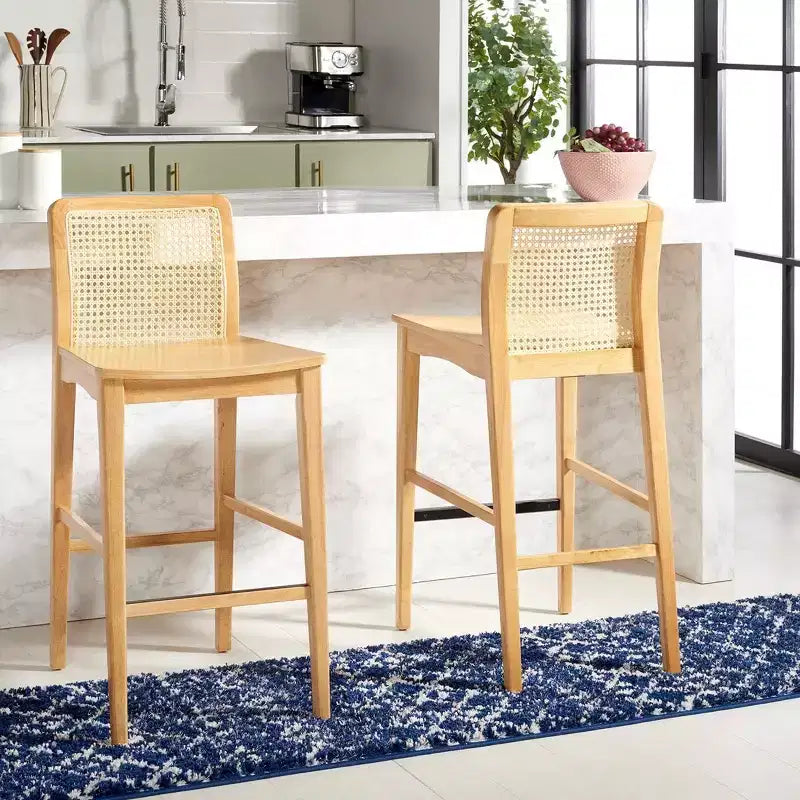 Benicio Rattan Bar Stool (Set Of 2) - BST1507 - Safavieh