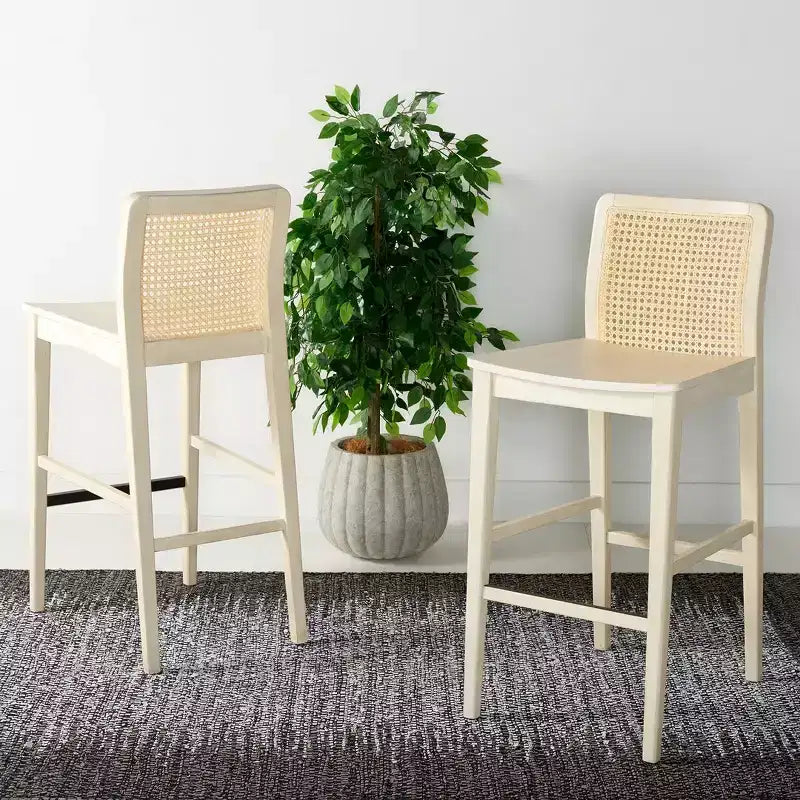 Benicio Rattan Bar Stool (Set Of 2) - BST1507 - Safavieh
