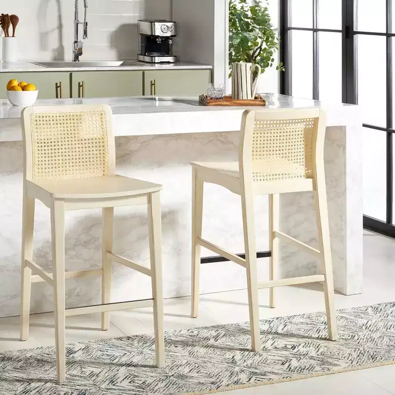 Benicio Rattan Bar Stool (Set Of 2) - BST1507 - Safavieh